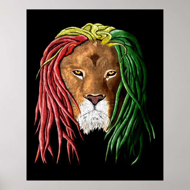 Rastafari Lion Poster (Framsidan)