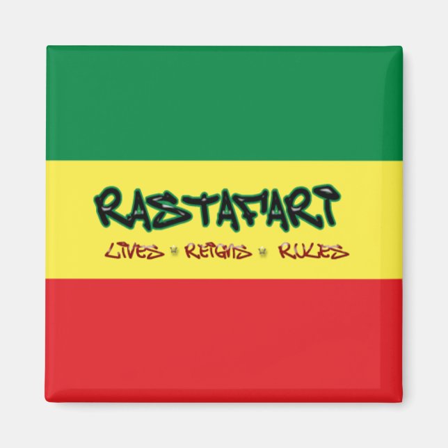 Rastafari Lives Reigns Regler Magnet (Framsidan)