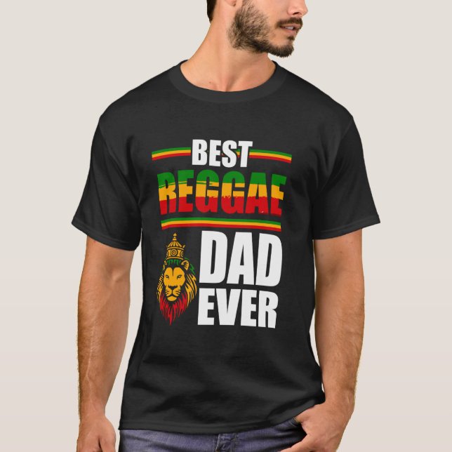 Rastafari Pappa Musik fars dag Rasta Jamaika Reg T Shirt (Framsida)