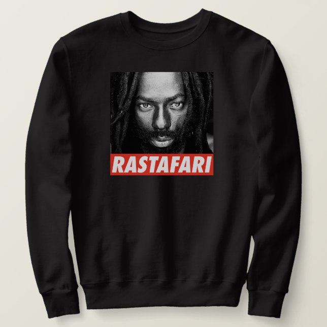 Rastafari Rasta Reggae Buju Roots Sweater Lång Ärmad Tröja (Design framsida)