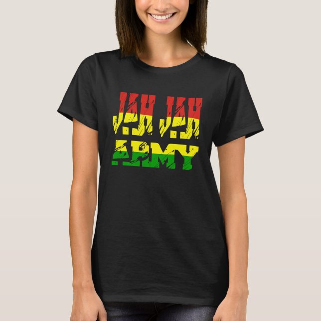 Rastafari Soldier of Jamaica Souvenir Rasta Roots  T Shirt (Framsida)
