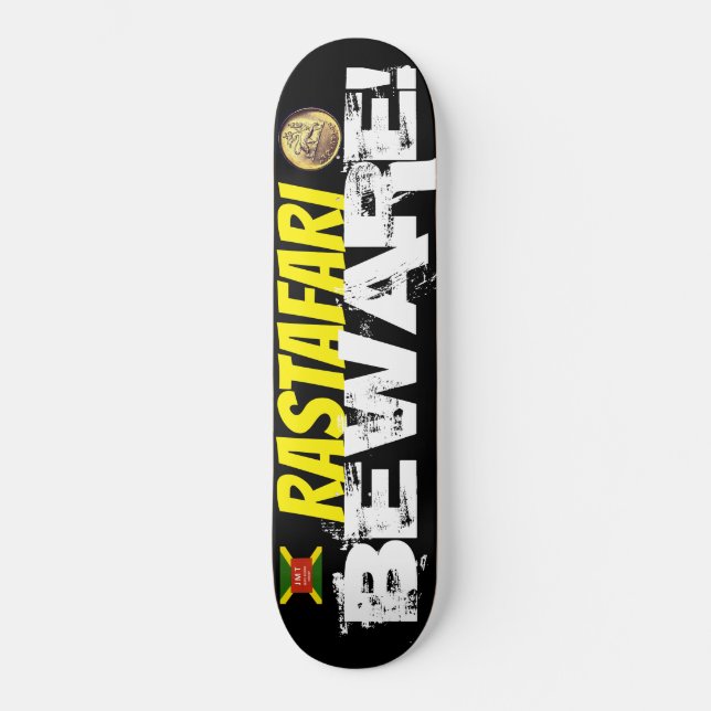 RASTAFARI VARNING Skateboard (Framsida)