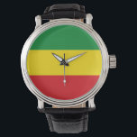 Rastafarian Flagga Rasta etiopian Armbandsur<br><div class="desc">Röd,  grönt och gult färg representerar flagga av rastafarianism,  men är också en flagga av Etiopien. Här är en Rasta-gåva av hög kvalitet och en underbar design för alla rastafarianer. Besök vår butik för att hitta mer coola Rasta-presenter och andra världs flaggor-presentidéer.</div>
