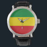 Rastafarian Flagga Rasta etiopian Armbandsur<br><div class="desc">Röd, grönt och gult färg representerar flagga av rastafarianism, men är också en flagga av Etiopien. Här är en Rasta-gåva av hög kvalitet och en underbar design för alla rastafarianer. Besök vår butik för att hitta mer coola Rasta-presenter och andra världs flaggor-presentidéer.</div>