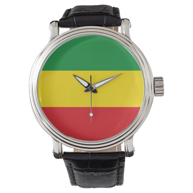 Rastafarian Flagga Rasta etiopian Armbandsur (Framsida)