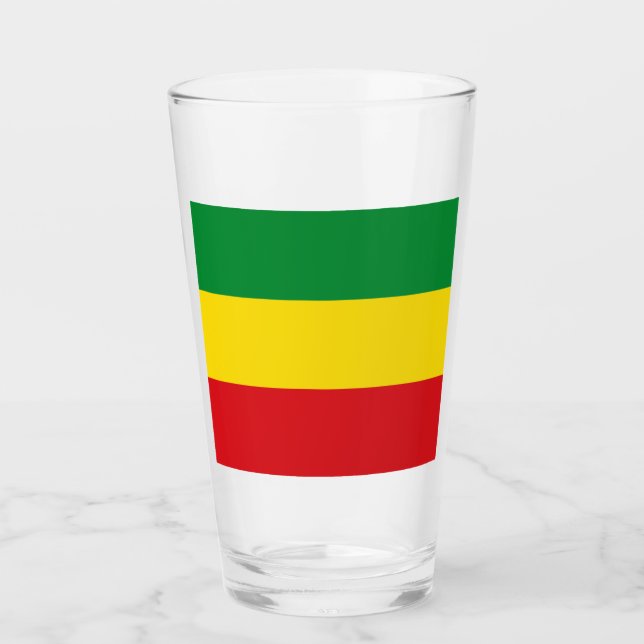 Rastafarian Flagga Rasta etiopian Glaskopp (Framsida)