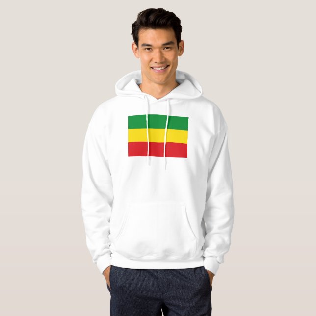 Rastafarian Flagga Rasta etiopian Hoodie (Hel framsida)