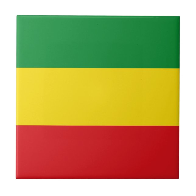 Rastafarian Flagga Rasta etiopian Kakelplatta (Framsidan)