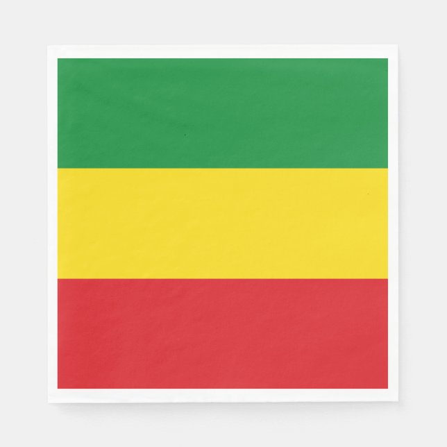 Rastafarian Flagga Rasta etiopian Pappersservett (Framsidan)