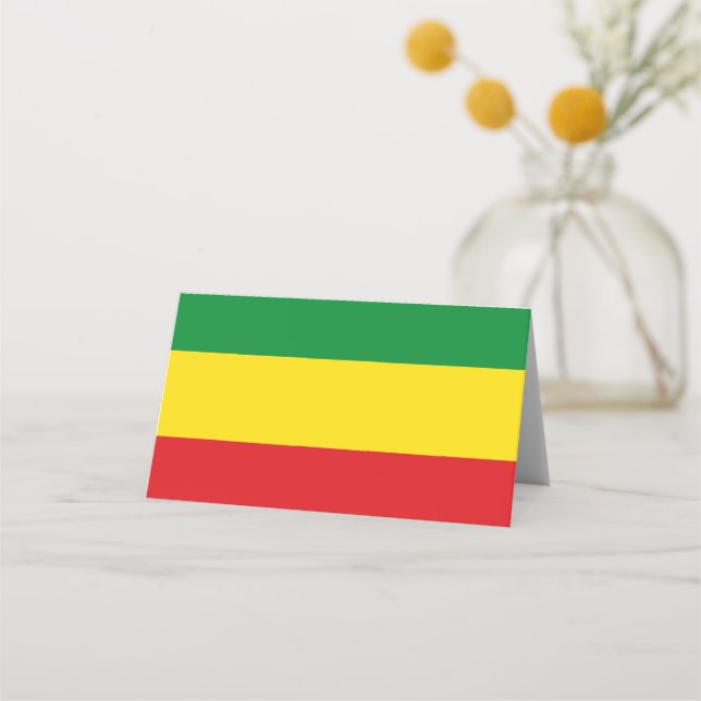 Rastafarian Flagga Rasta etiopian Placeringskort (Framsida)
