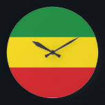 Rastafarian Flagga Rasta etiopian Stor Klocka<br><div class="desc">Röd,  grönt och gult färg representerar flagga av rastafarianism,  men är också en flagga av Etiopien. Här är en Rasta-gåva av hög kvalitet och en underbar design för alla rastafarianer. Besök vår butik för att hitta mer coola Rasta-presenter och andra världs flaggor-presentidéer.</div>