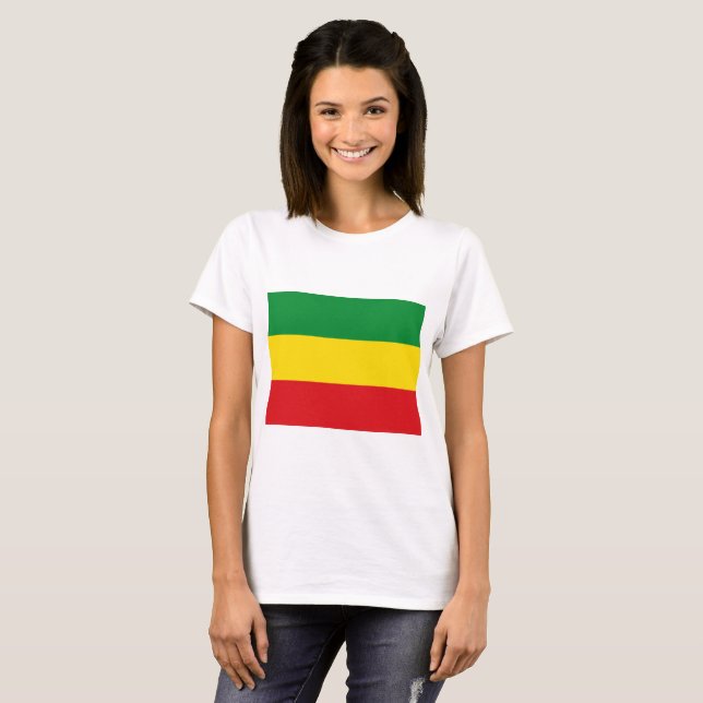Rastafarian Flagga Rasta etiopian T Shirt (Hel framsida)