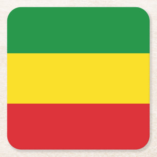 Rastafarian Flagga Rasta etiopian Underlägg Papper Kvadrat