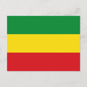 Rastafarian Flagga Rasta etiopian Vykort