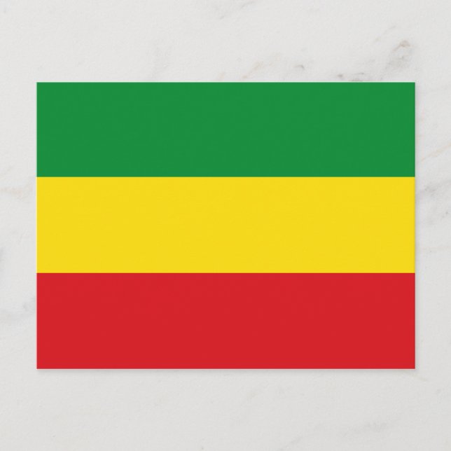 Rastafarian Flagga Rasta etiopian Vykort (Framsida)