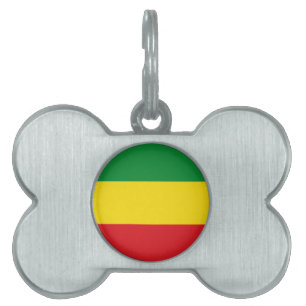 Rastafarian Flagga Rasta Etiopien ID-bricka Husdjur