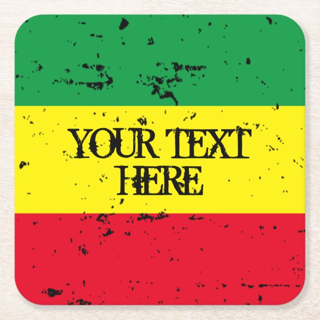 Rastafarian flagga reggae Music personlig Underlägg Papper Kvadrat (Framsidan)