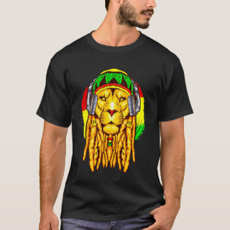Rastafarian Lejon Leo Horoskop Zodiak Tecken Rasta T Shirt