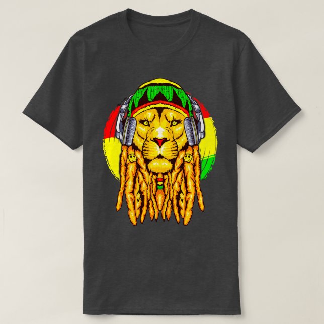 Rastafarian Lejonare Leo Zodiac Horoscope Astrolog T Shirt (Design framsida)