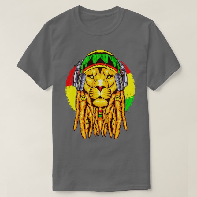 Rastafarian Lejonare Leo Zodiac Horoscope Astrolog T Shirt (Design framsida)