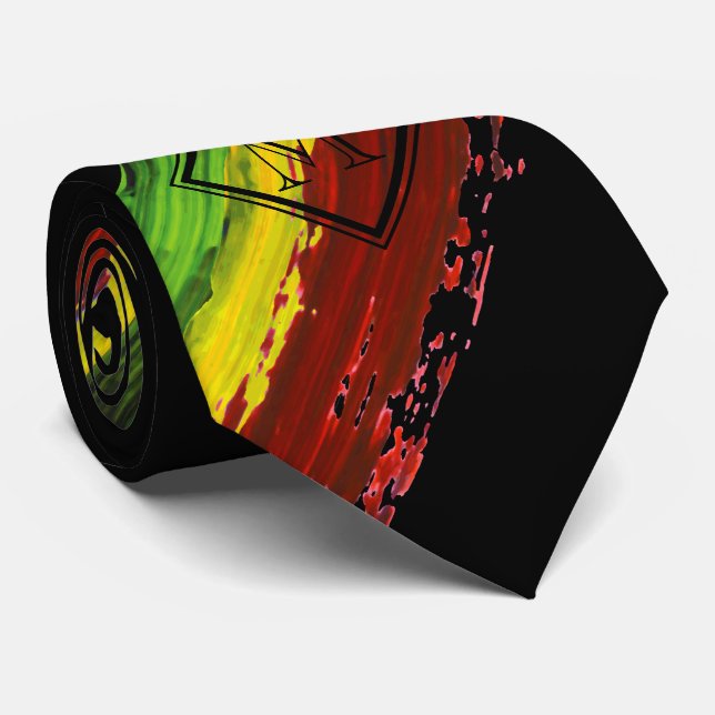 Rastafarian målar slår den svart sidan för slips (Rullad)