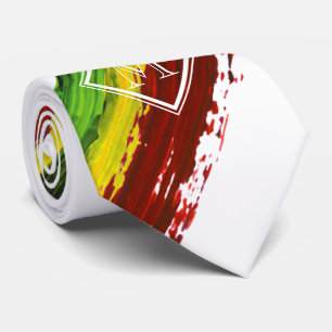 Rastafarian målar slår vitMonogramtien Slips