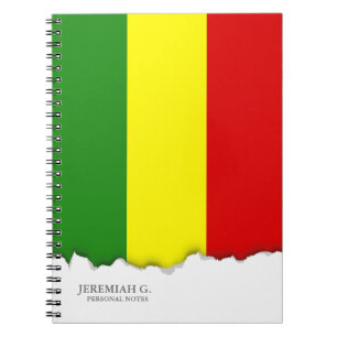 Rastafarian prideflagga anteckningsbok med spiral