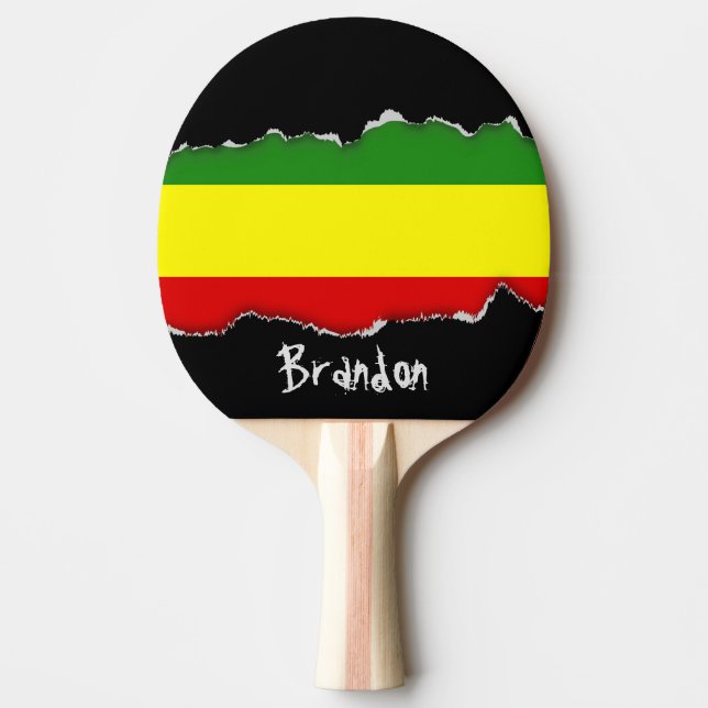 Rastafarian prideflagga pingisracket (Framsidan)