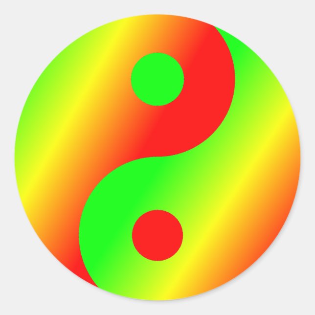Rastafarian Yin Yang Runt Klistermärke (Framsida)