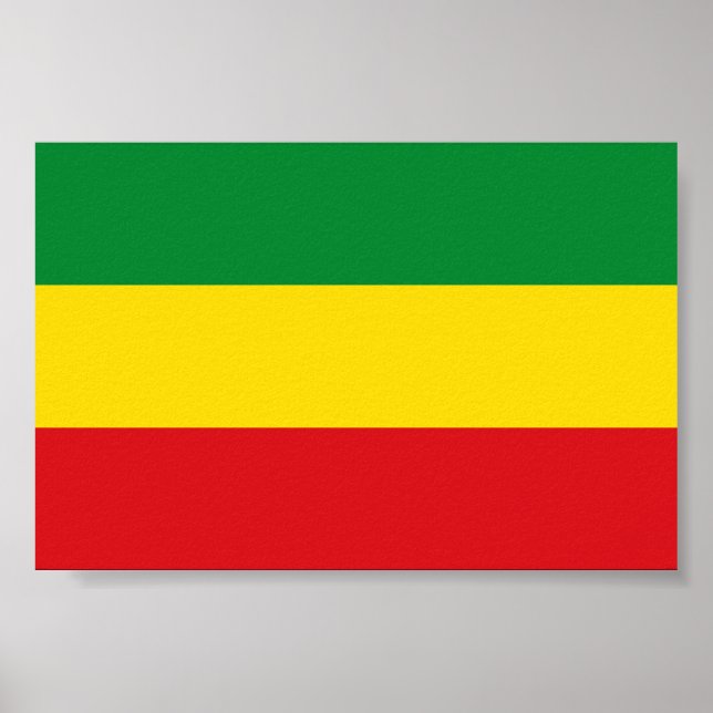 Rastafarianflagg Rasta Etiopien Poster (Framsidan)
