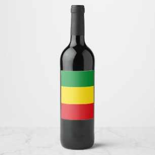 Rastafarianflagg Rasta Etiopien Vinflaska Etikett