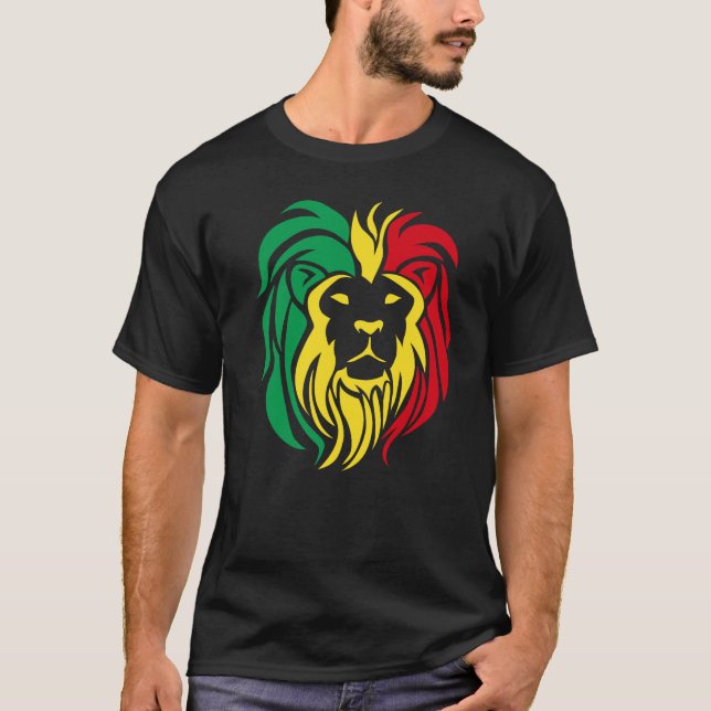 RASTAFARIANSK LÖJTNÖJES T-shirt Design för män (Framsida)