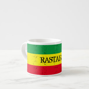 Rastafarisk flagga personlig espresso kaffe kopp espressomugg