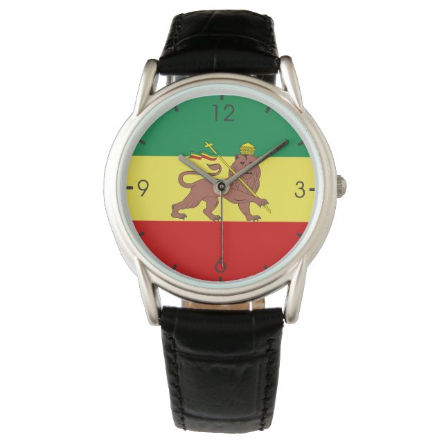 Rastafarisk Flagga (Rastafari) (Rasta) Armbandsur (Framsida)