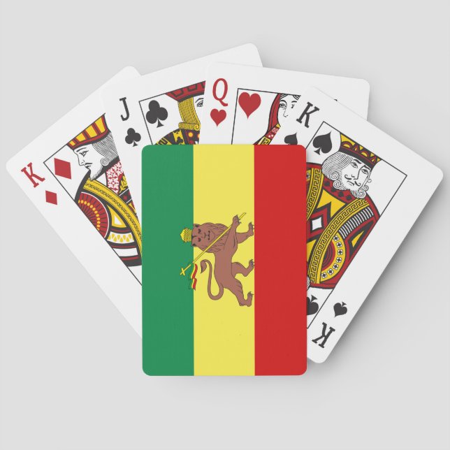 Rastafarisk Flagga (Rastafari) (Rasta) Casinokort (Baksidan)