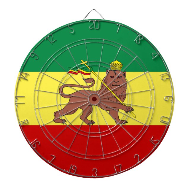 Rastafarisk Flagga (Rastafari) (Rasta) Darttavla (Framsidan)