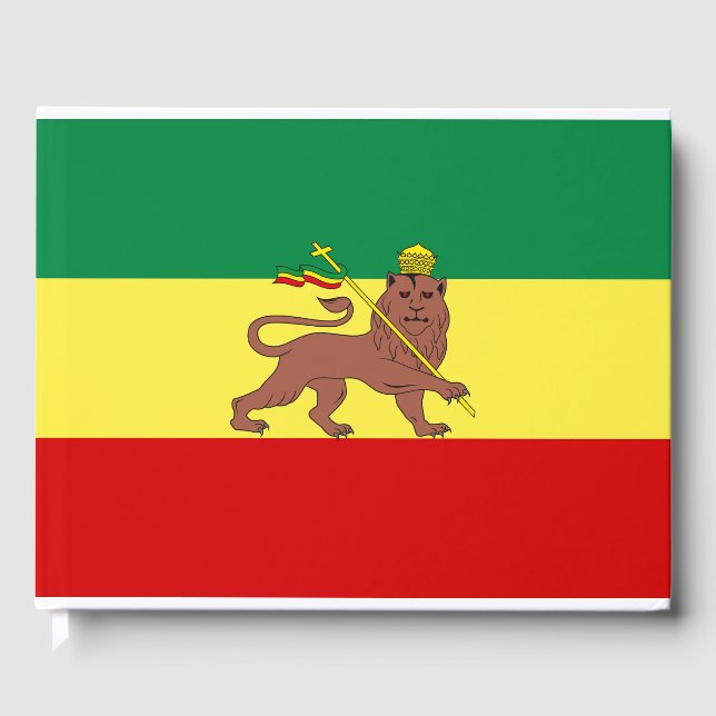 Rastafarisk Flagga (Rastafari) (Rasta) Gästböcker (Framsida)