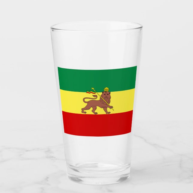 Rastafarisk Flagga (Rastafari) (Rasta) Glaskopp (Framsida)