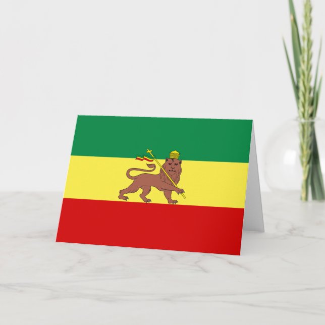 Rastafarisk Flagga (Rastafari) (Rasta) Kort (Framsida)