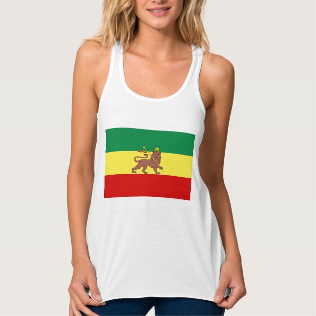 Rastafarisk Flagga (Rastafari) (Rasta) Linne Med Racerback (Framsida)