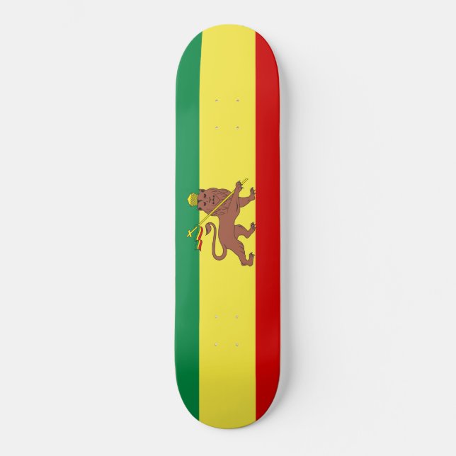 Rastafarisk Flagga (Rastafari) (Rasta) Mini Skateboard Bräda 18,5 Cm (Framsida)