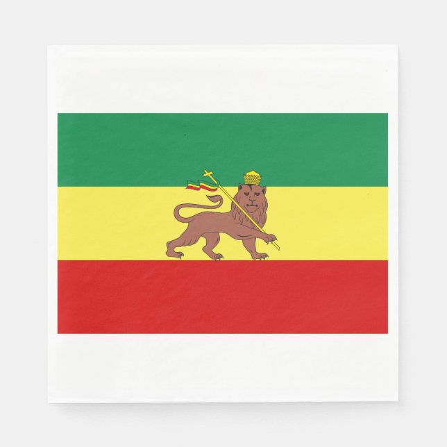 Rastafarisk Flagga (Rastafari) (Rasta) Pappersservett (Framsidan)