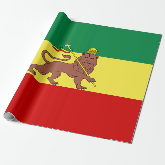 Rastafarisk Flagga (Rastafari) (Rasta) Presentpapper (Utrullad)