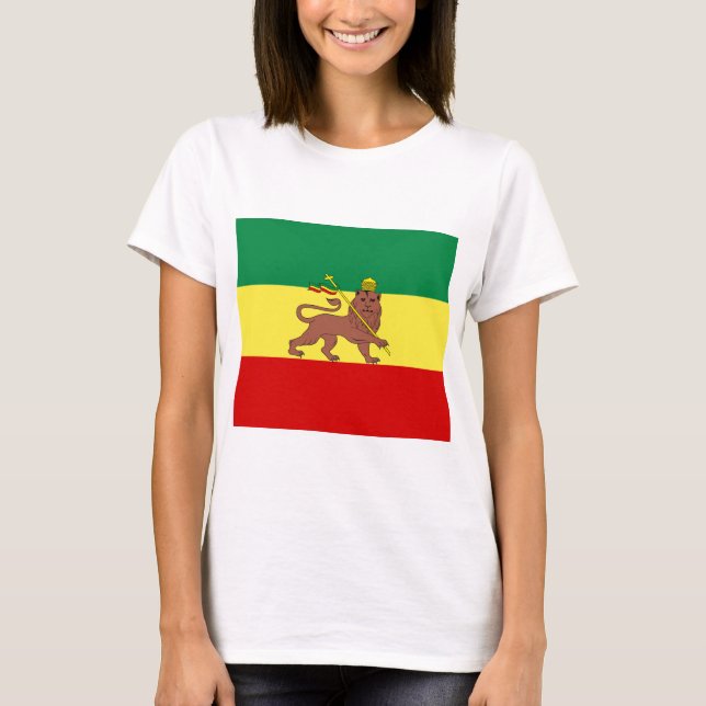 Rastafarisk Flagga (Rastafari) (Rasta) T Shirt (Framsida)