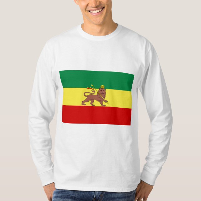 Rastafarisk Flagga (Rastafari) (Rasta) T Shirt (Framsida)