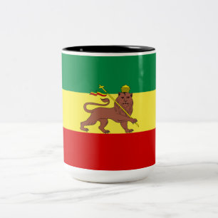 Rastafarisk Flagga (Rastafari) (Rasta) Två-Tonad Mugg