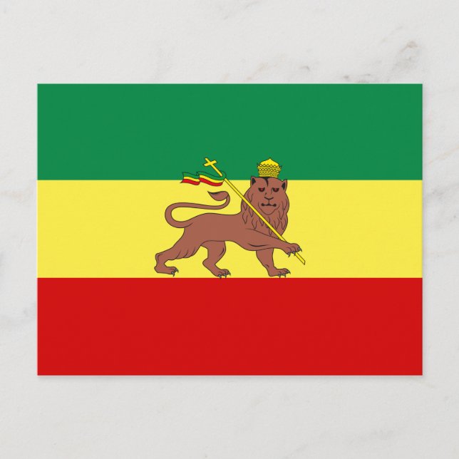 Rastafarisk Flagga (Rastafari) (Rasta) Vykort (Framsida)