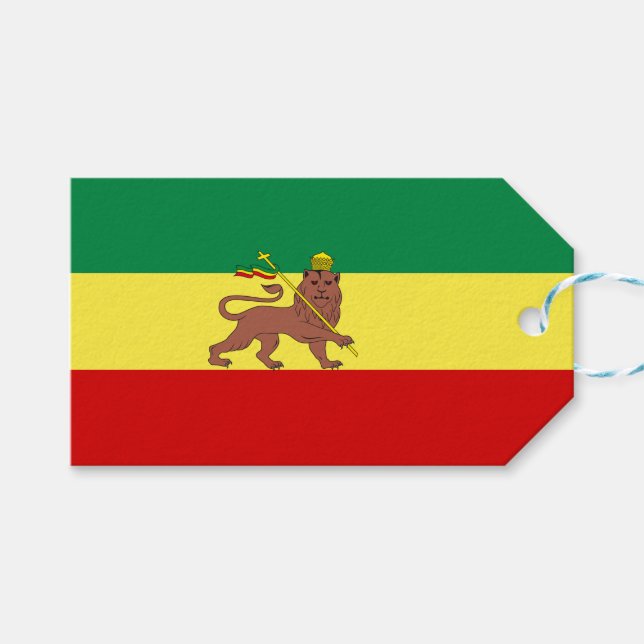 Rastafarisk Flagga (Rastafaritanism) (Rasta) Gift  Presentetikett (Framsidan (Horisontell))