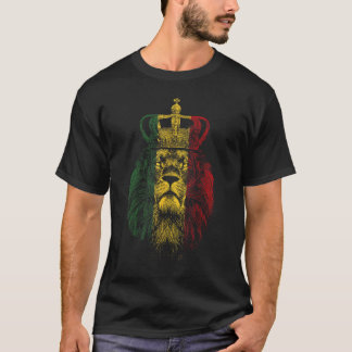 Rastafarisk Lejon om Judah Reggae Lejon Ethiopian T Shirt