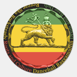 Rastagearshop Reggae Lejon of Judah Sticker Runt Klistermärke